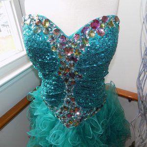 FIESTA Party Dress Tulle Ruffle Bottom Plus Size XXL